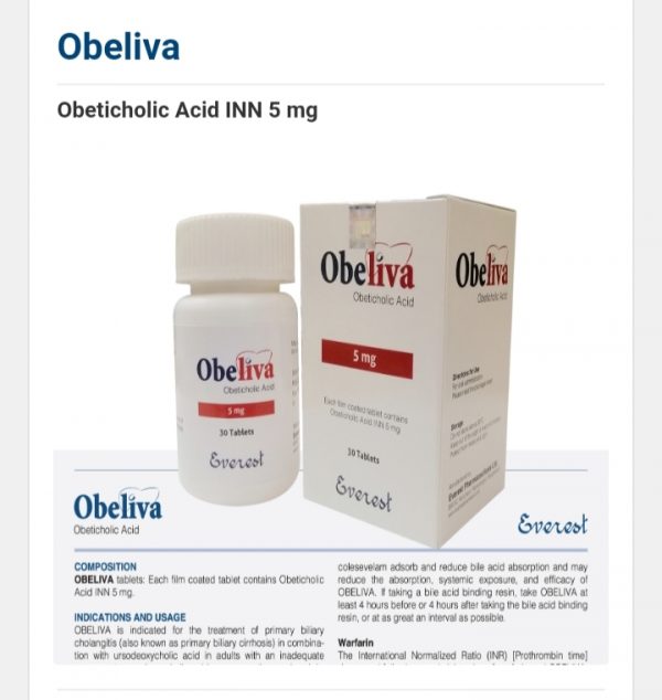 Obeliva 5 mg ( Obeticholic acid INN 5 mg)